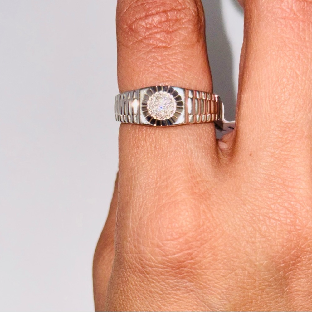 Real diamond men’s Rolex style Ring custom band, natural diamond, FREE appraisal